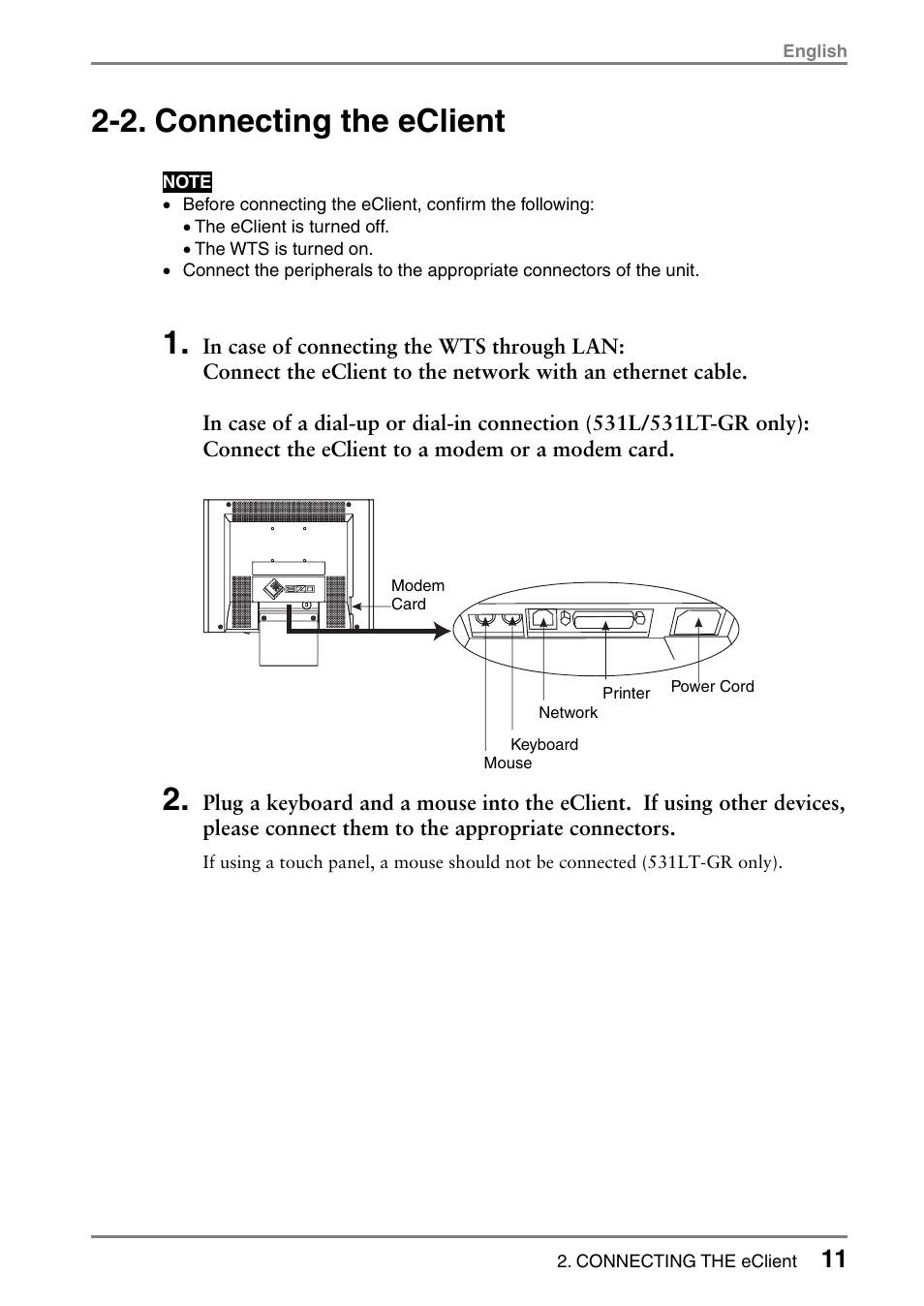 2. connecting the eclient | Eizo 531L User Manual | Page 11 / 103