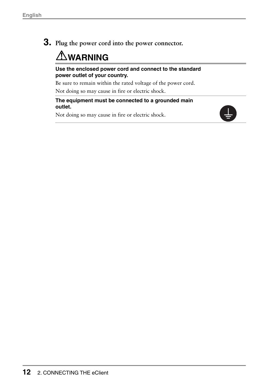 Warning | Eizo 531L User Manual | Page 12 / 103