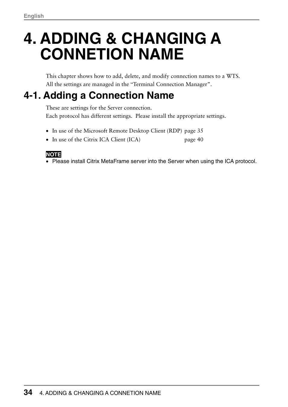 Adding & changing a connetion name, 1. adding a connection name | Eizo 531L User Manual | Page 34 / 103