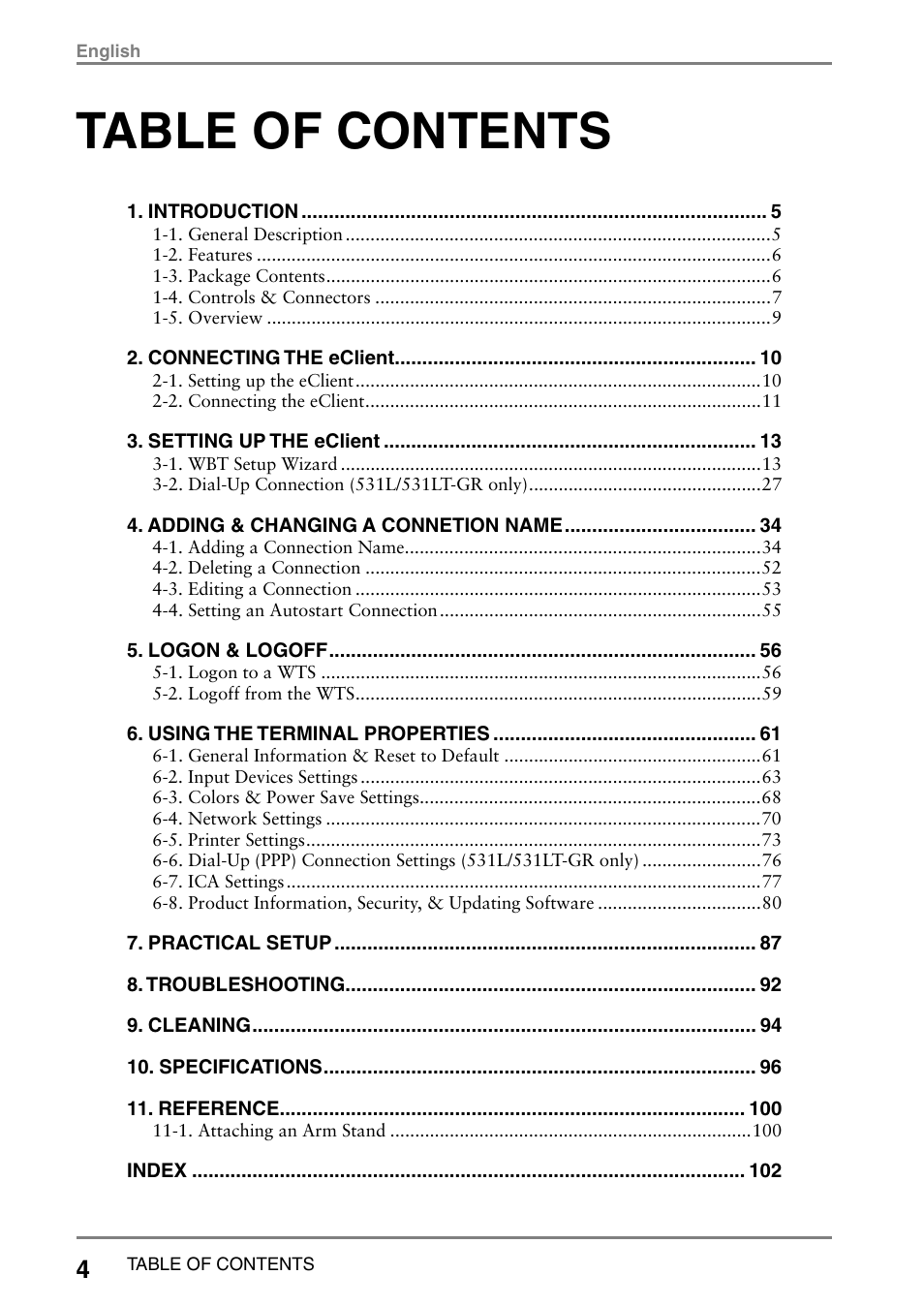 Eizo 531L User Manual | Page 4 / 103