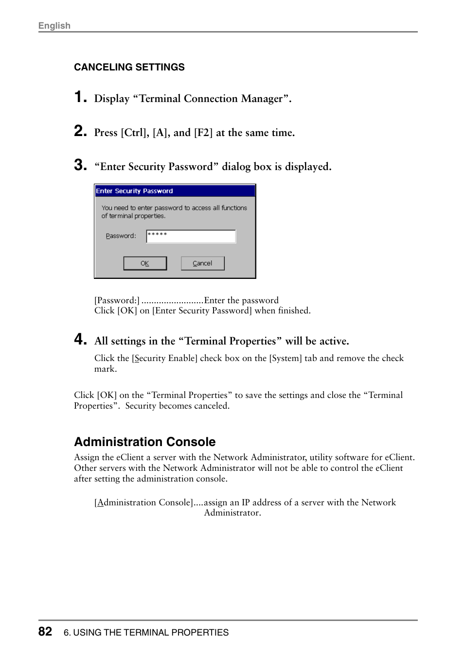 Administration console | Eizo 531L User Manual | Page 82 / 103