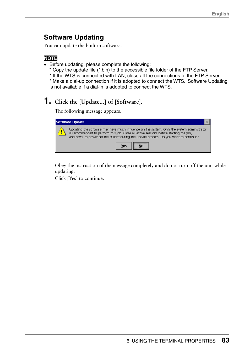 Software updating | Eizo 531L User Manual | Page 83 / 103