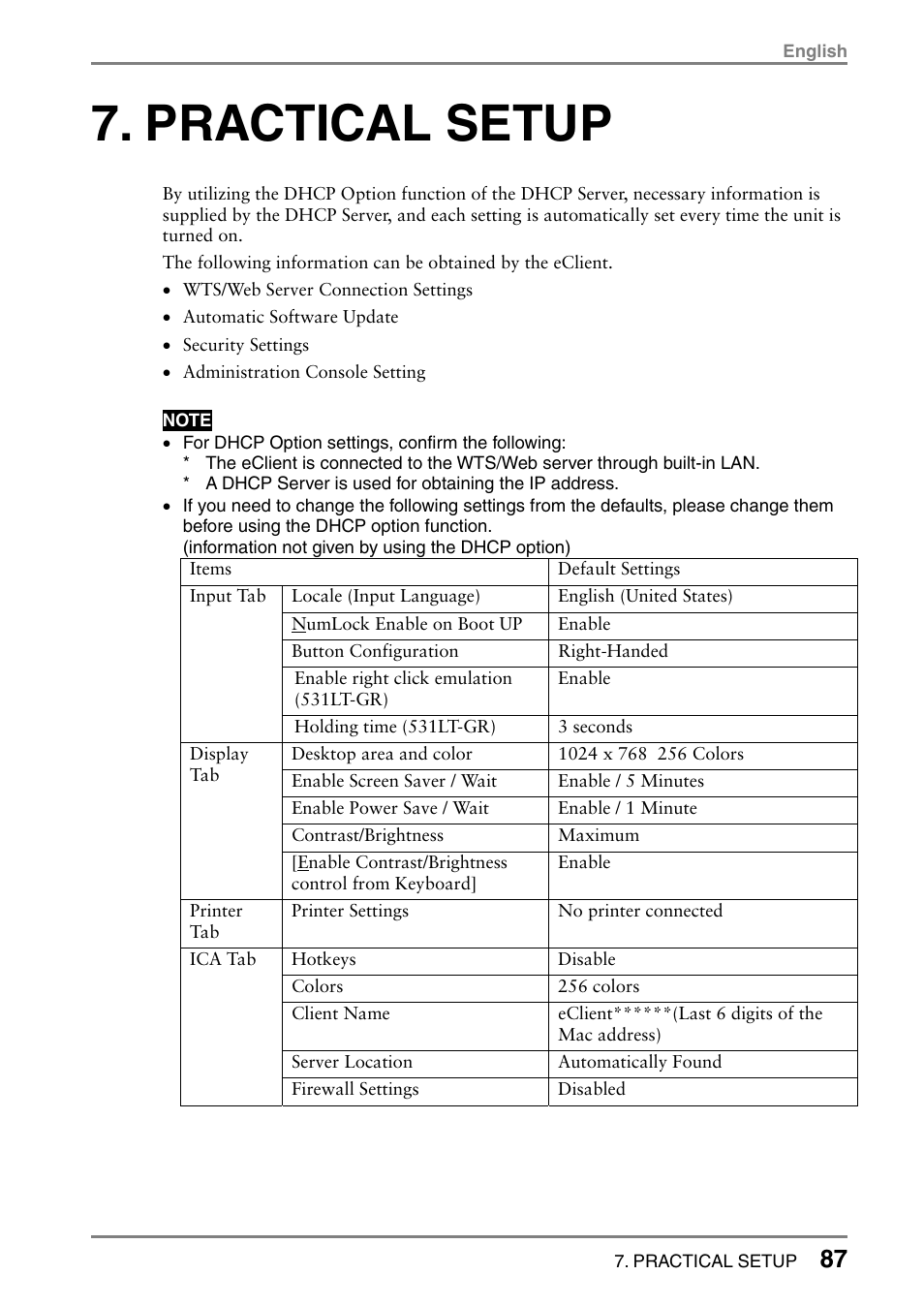 Practical setup | Eizo 531L User Manual | Page 87 / 103