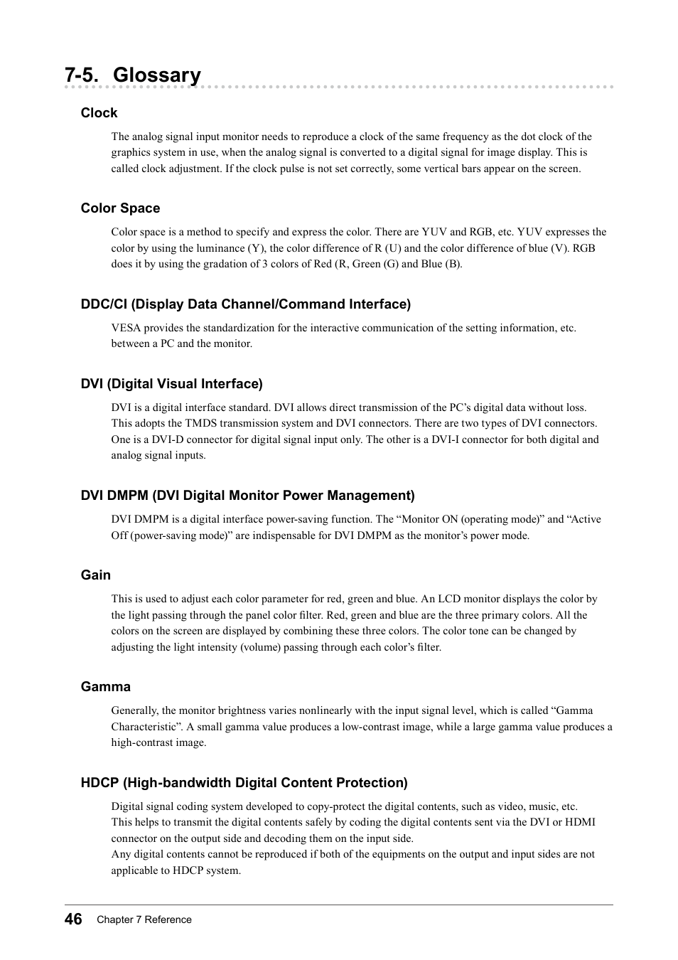 5. glossary | Eizo FORIS FS2331 User Manual | Page 46 / 62