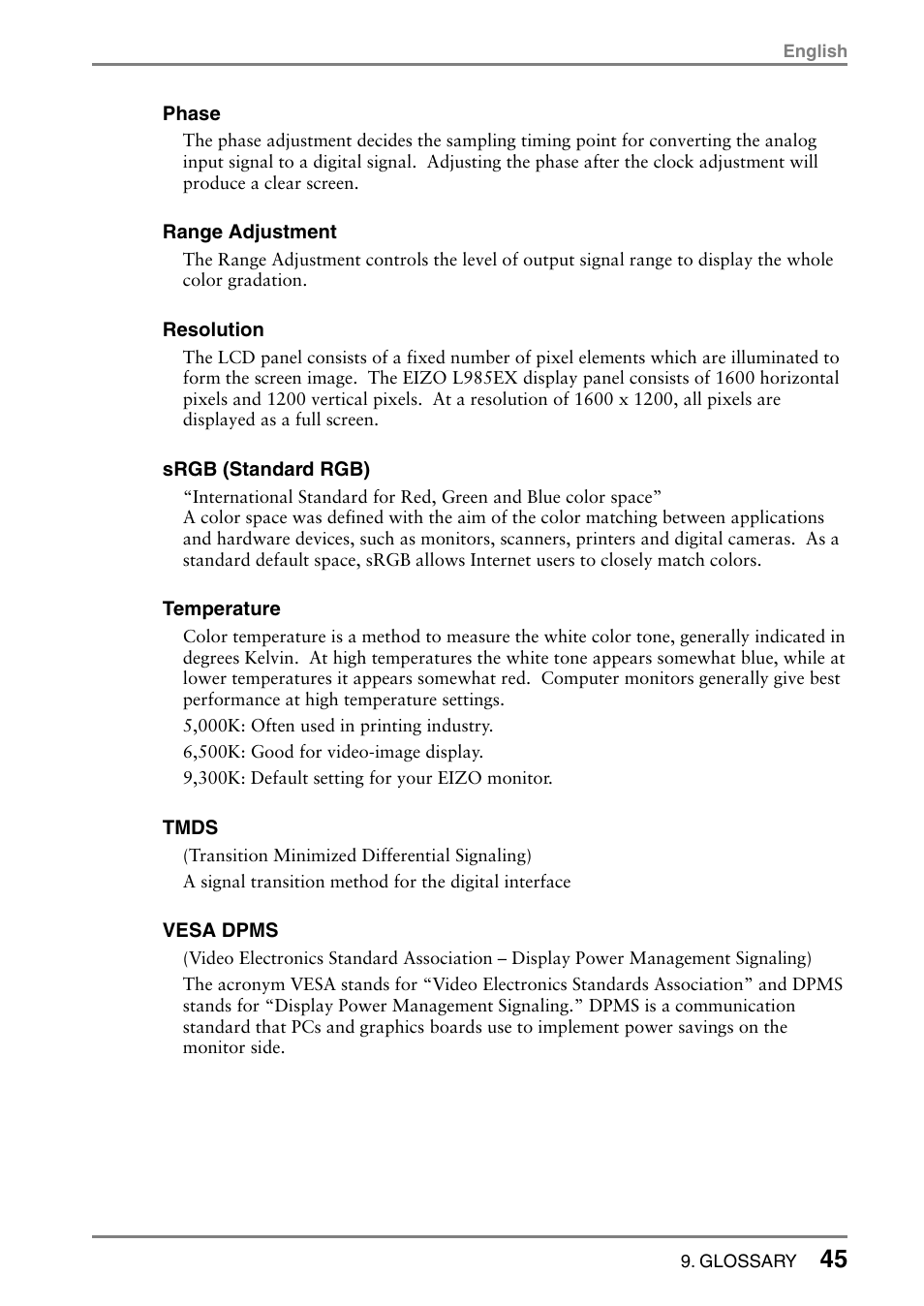 Eizo L985 EX User Manual | Page 45 / 51