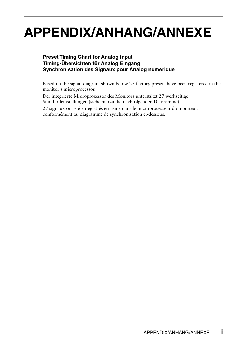 Appendix, Appendix/anhang/annexe | Eizo L985 EX User Manual | Page 46 / 51