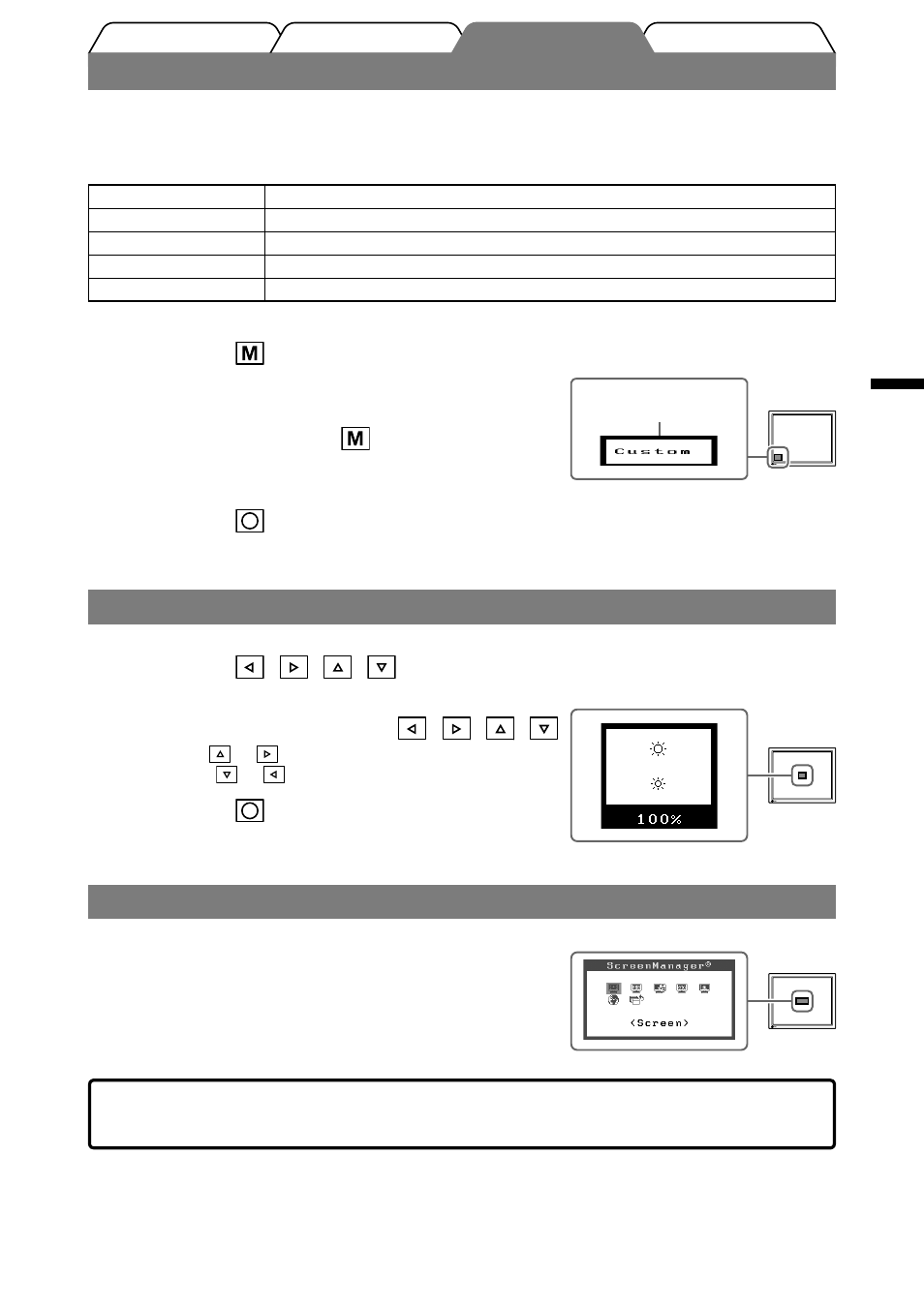 Sélection du mode d’affi chage, Réglage de la luminosité, Réglages avancés | Eizo FlexScan L568 User Manual | Page 19 / 58