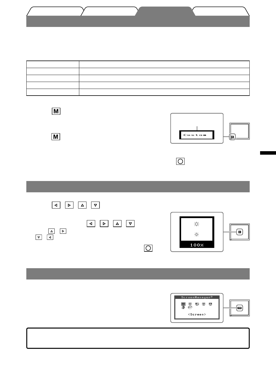 Selección del modo de pantalla, Ajuste del brillo, Confi guración y ajustes avanzados | Eizo FlexScan L568 User Manual | Page 25 / 58