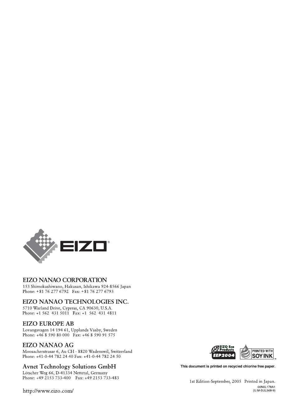 Eizo FlexScan L568 User Manual | Page 58 / 58