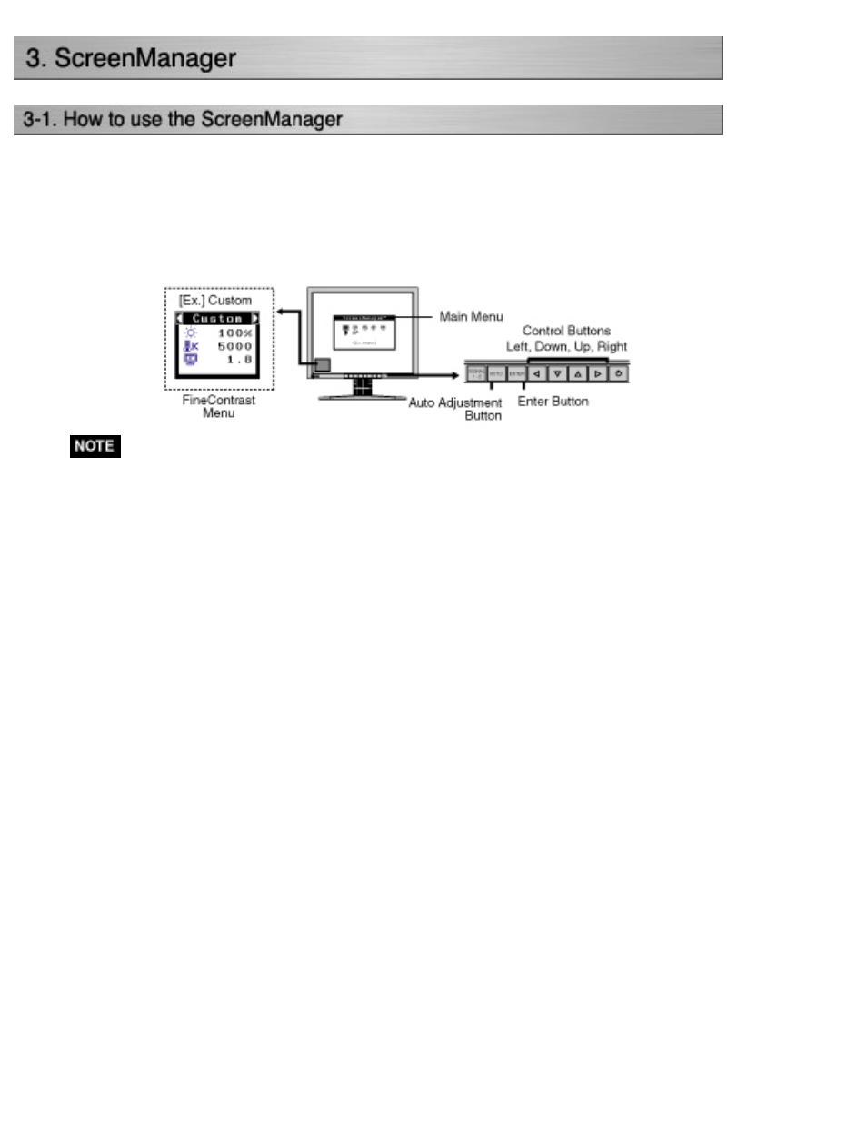 Coloredge cg210, Screenmanager, 1.how to use the | Eizo CG210 User Manual | Page 26 / 73