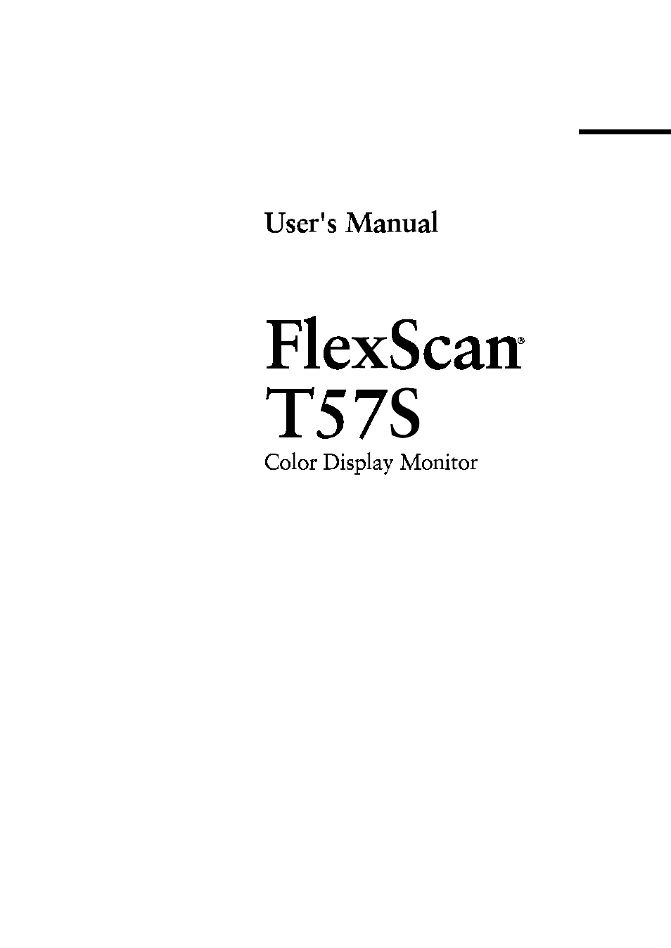 Eizo T57S User Manual | 48 pages