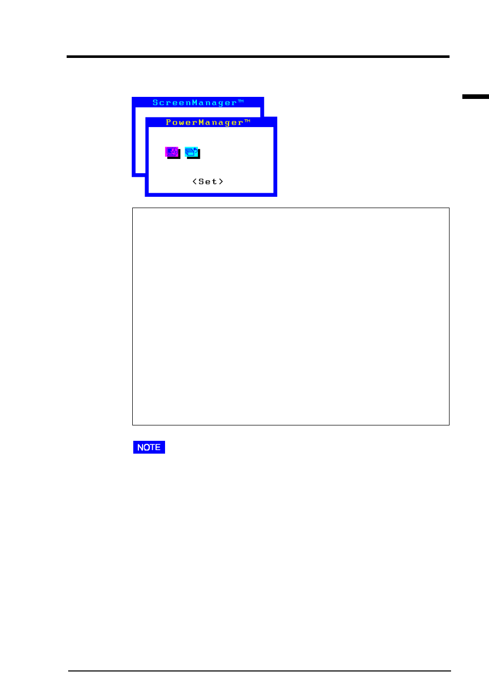 4 power-save setup, Powermanager menu | Eizo T57S User Manual | Page 17 / 48