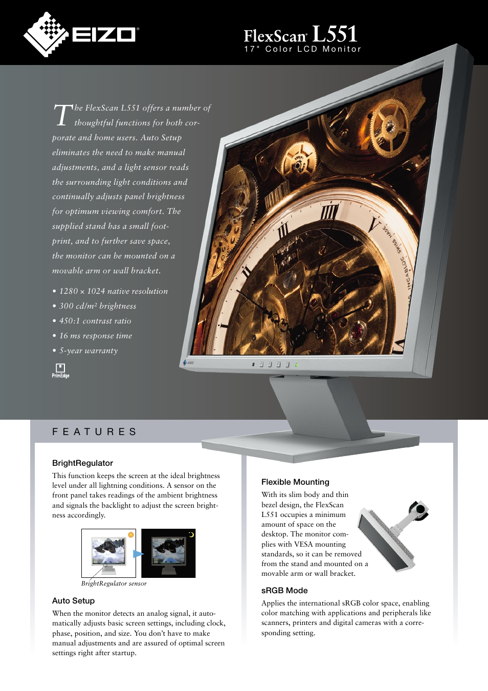 Eizo FlexScan L551 User Manual | 2 pages