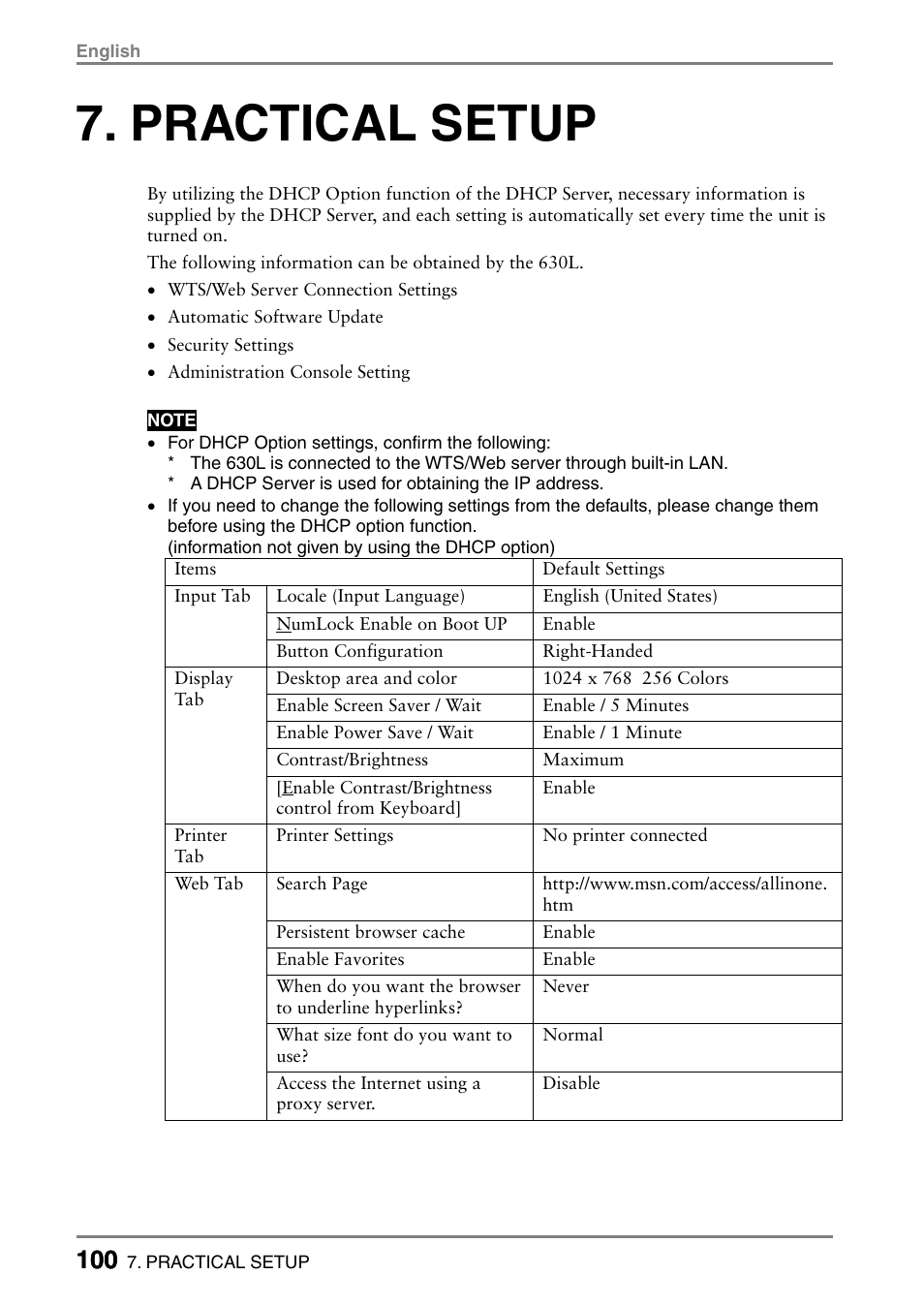 Practical setup | Eizo eClient LCD Monitor Integrated Windows-based terminal 630L User Manual | Page 100 / 115