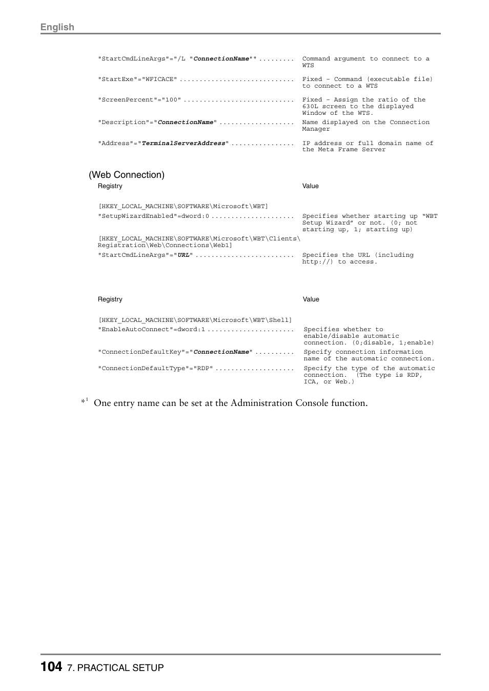 English, Practical setup, Web connection) | Eizo eClient LCD Monitor Integrated Windows-based terminal 630L User Manual | Page 104 / 115