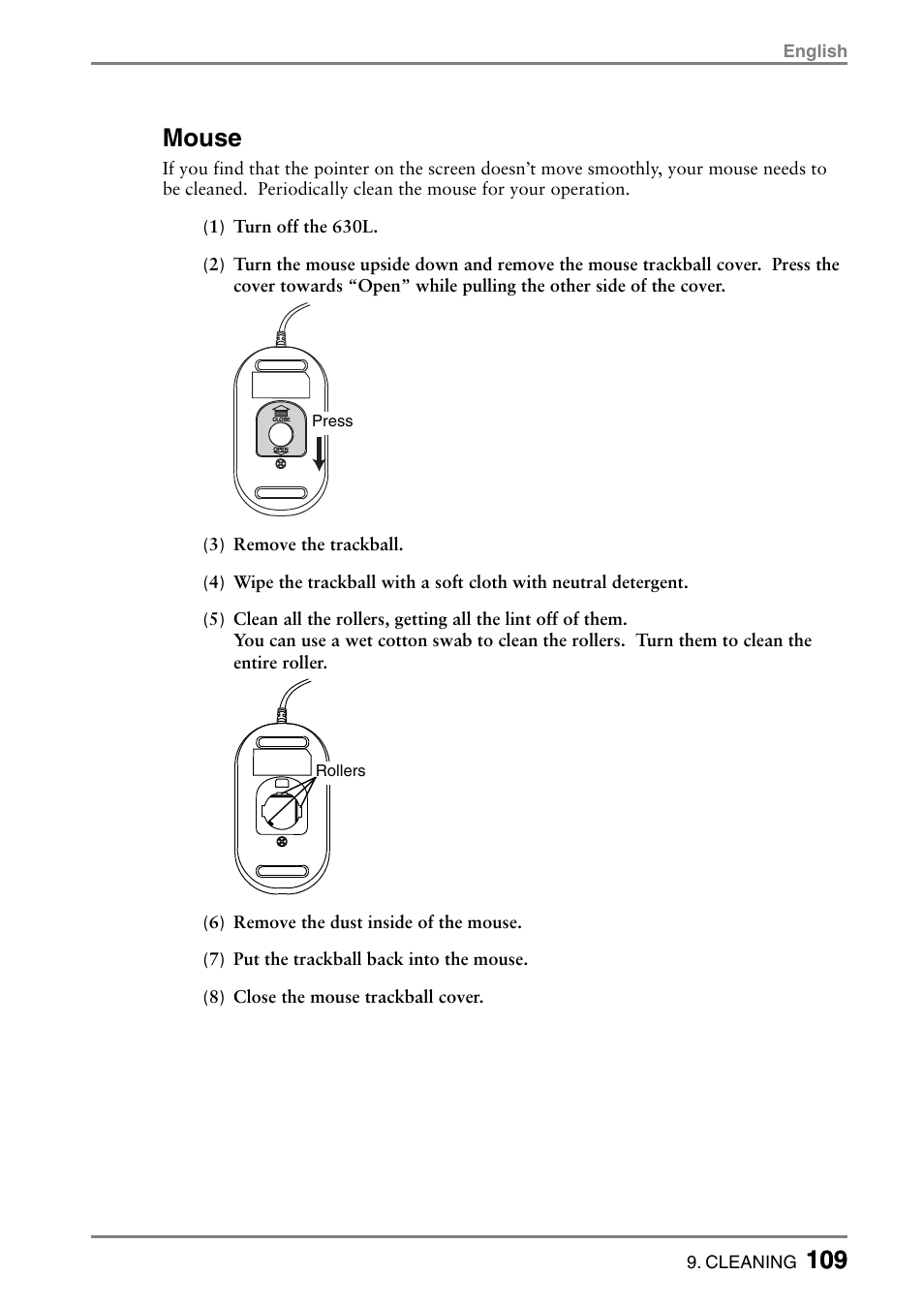 109 mouse | Eizo eClient LCD Monitor Integrated Windows-based terminal 630L User Manual | Page 109 / 115