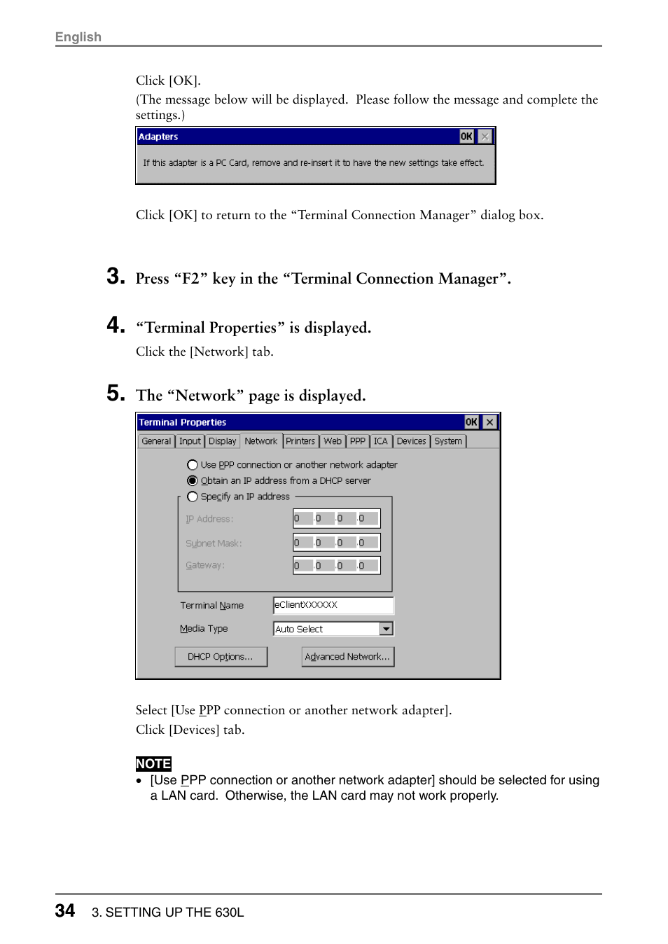Eizo eClient LCD Monitor Integrated Windows-based terminal 630L User Manual | Page 34 / 115