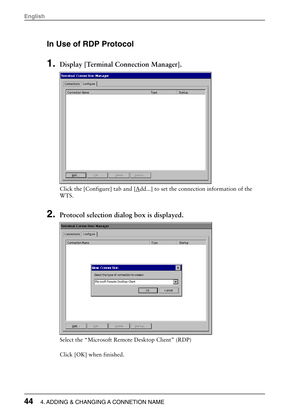 44 in use of rdp protocol | Eizo eClient LCD Monitor Integrated Windows-based terminal 630L User Manual | Page 44 / 115