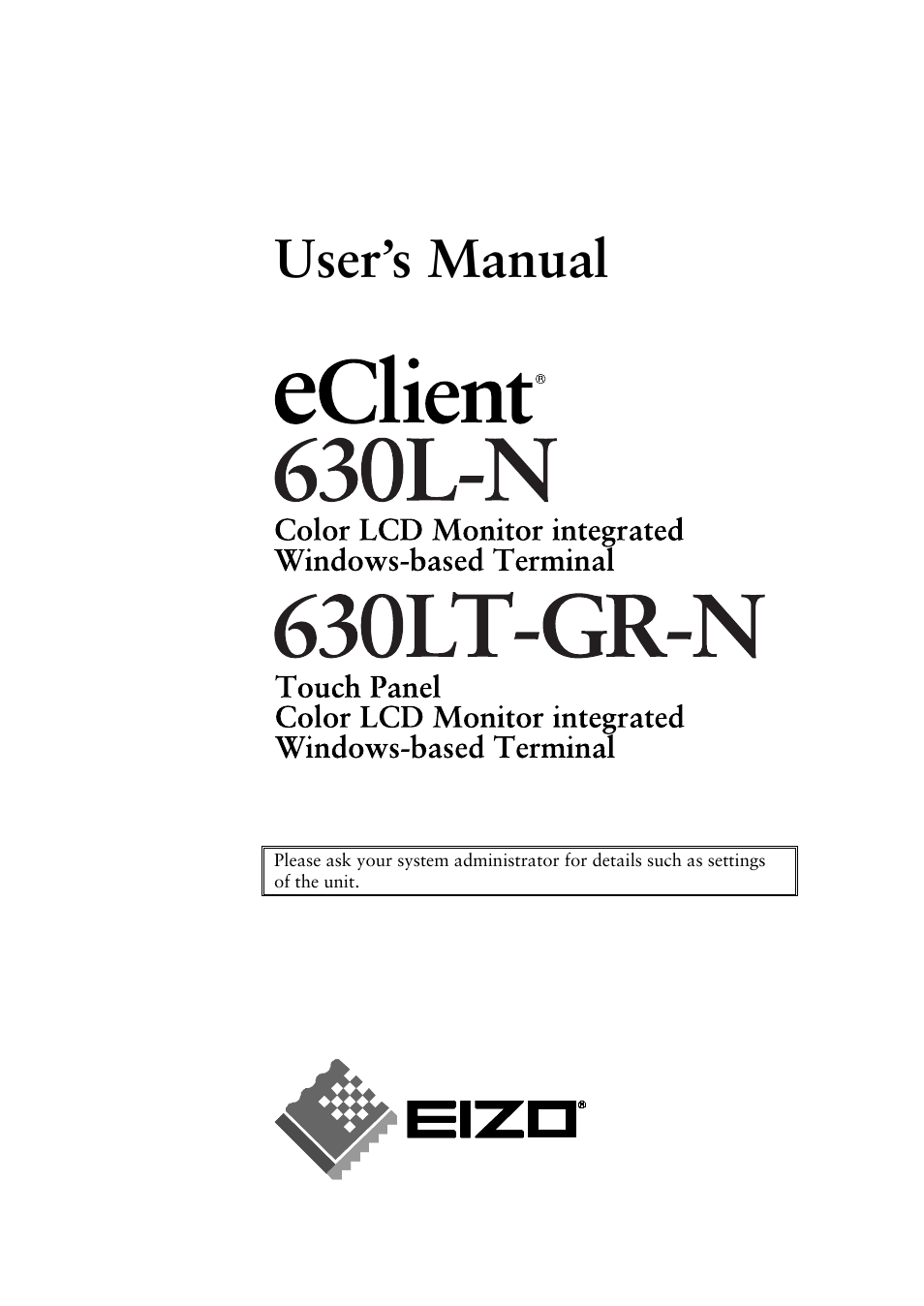 Eizo 630LT-GR-N User Manual | 26 pages