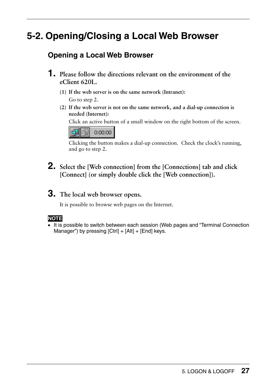 2. opening/closing a local web browser | Eizo 620L User Manual | Page 27 / 62