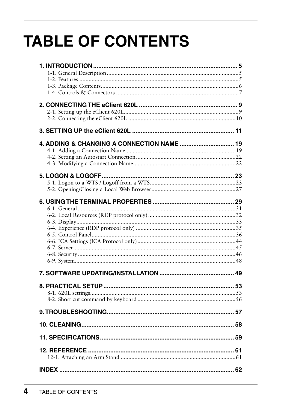 Eizo 620L User Manual | Page 4 / 62