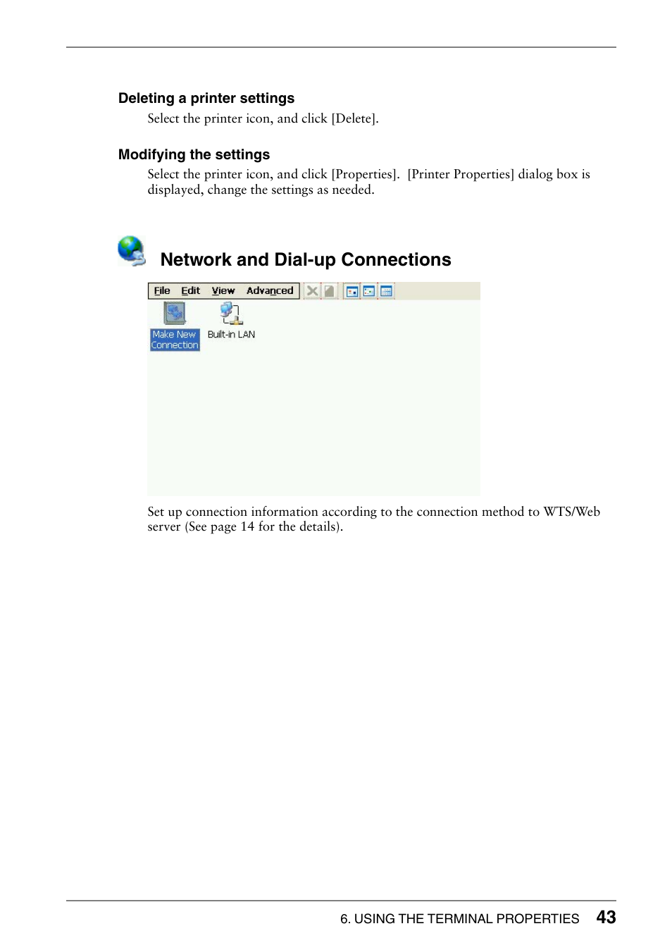 Network and dial-up connections | Eizo 620L User Manual | Page 43 / 62