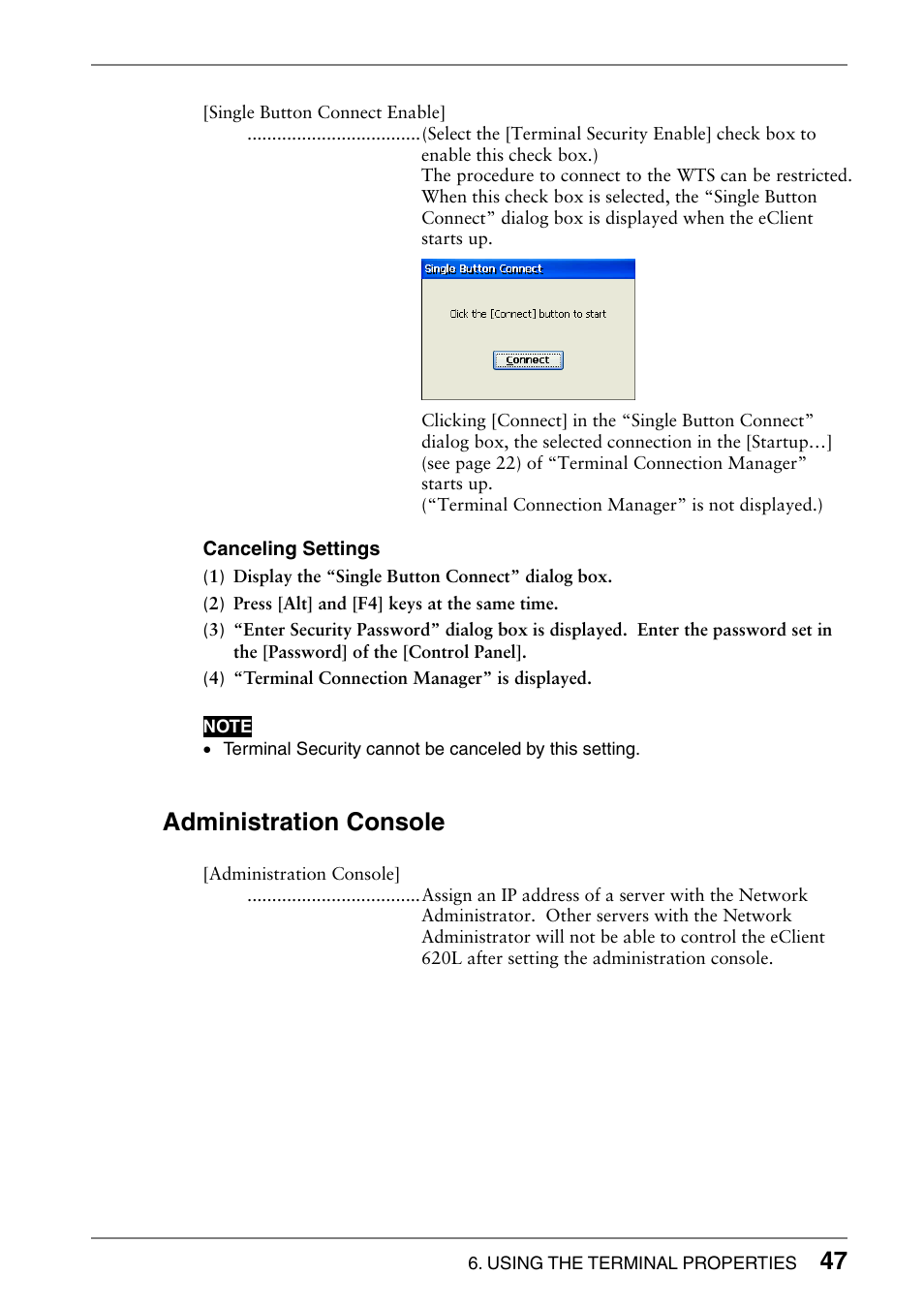 Administration console | Eizo 620L User Manual | Page 47 / 62