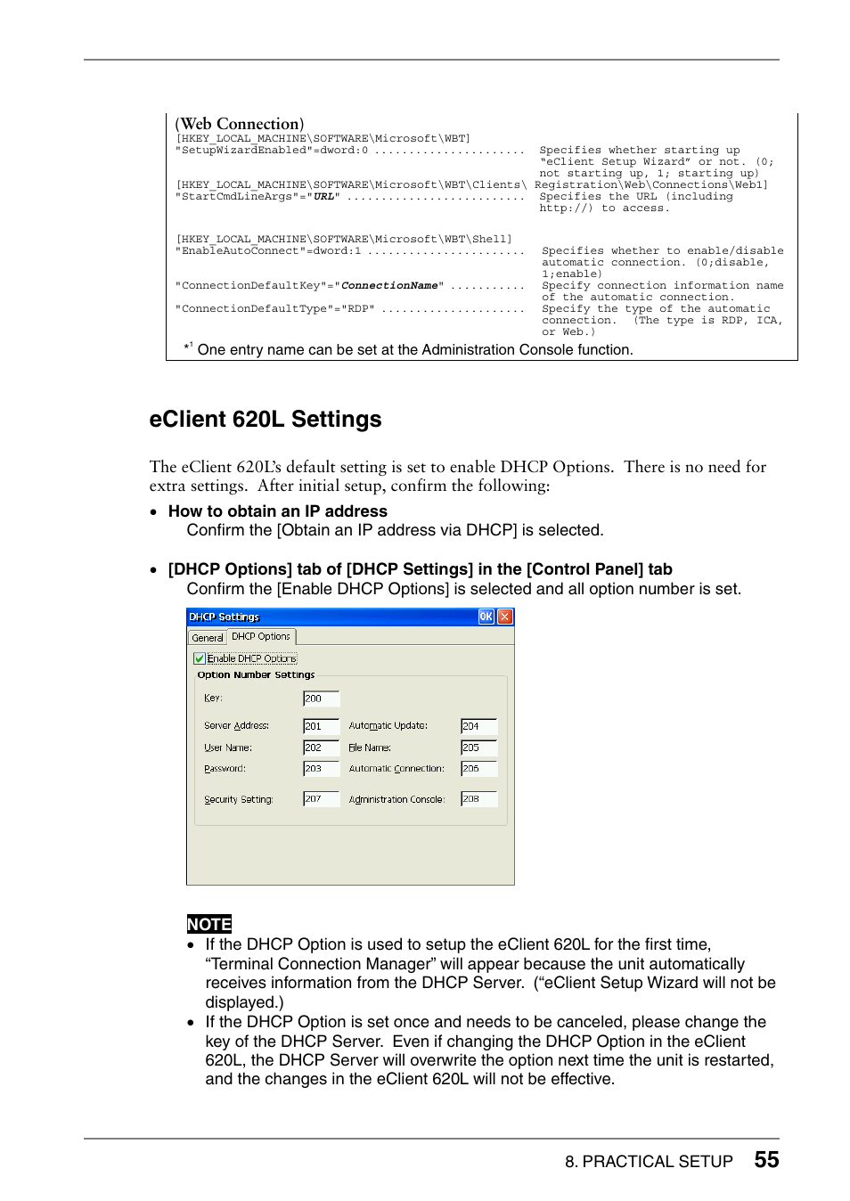 Eclient 620l settings | Eizo 620L User Manual | Page 55 / 62