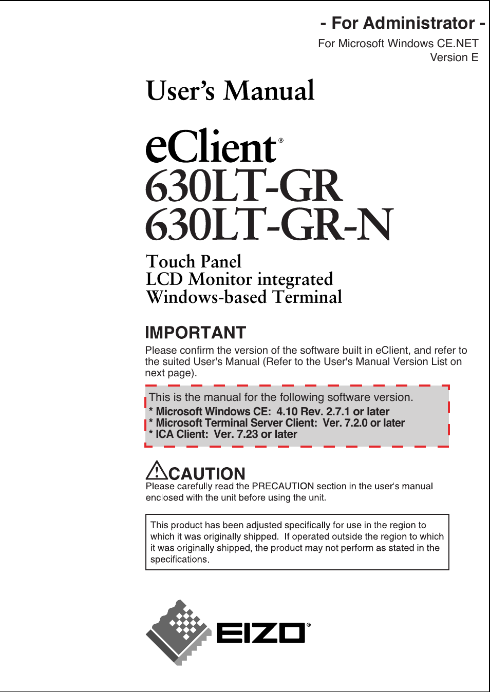 Eizo 630lt-gr User Manual | 68 pages