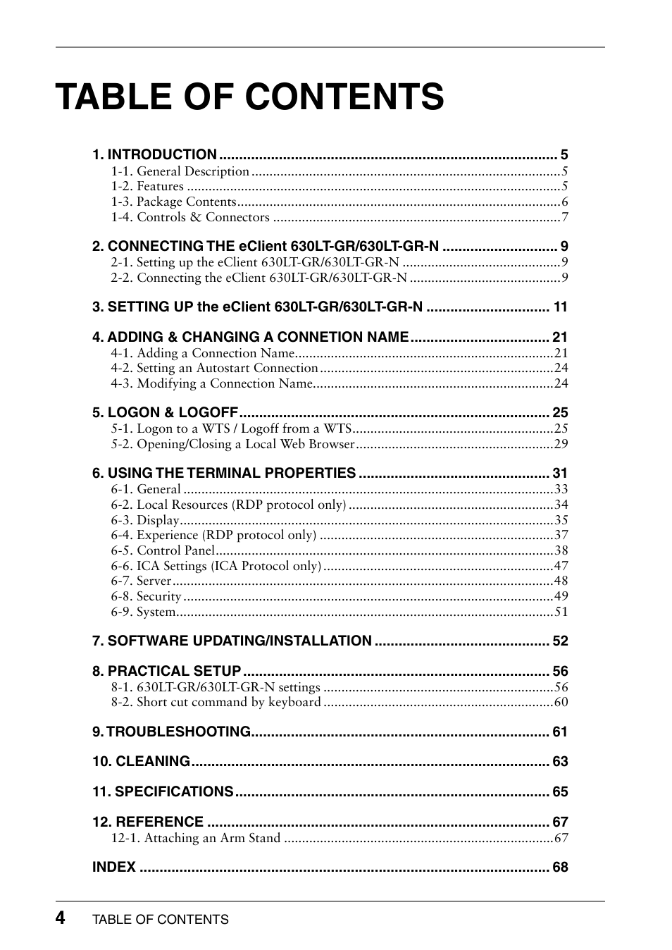 Eizo 630lt-gr User Manual | Page 4 / 68