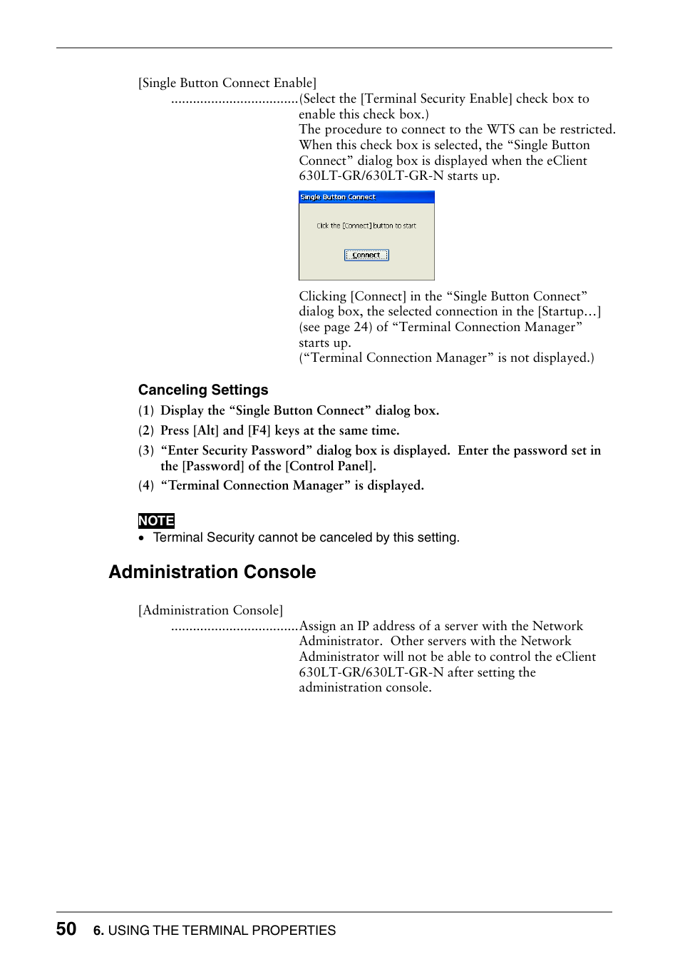 Administration console | Eizo 630lt-gr User Manual | Page 50 / 68