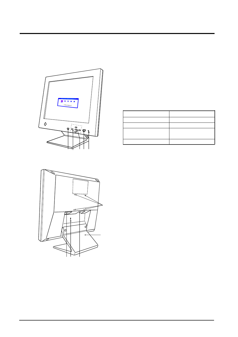 3. controls & connectors, Front, Rear | Eizo FlexScan L461 User Manual | Page 10 / 45