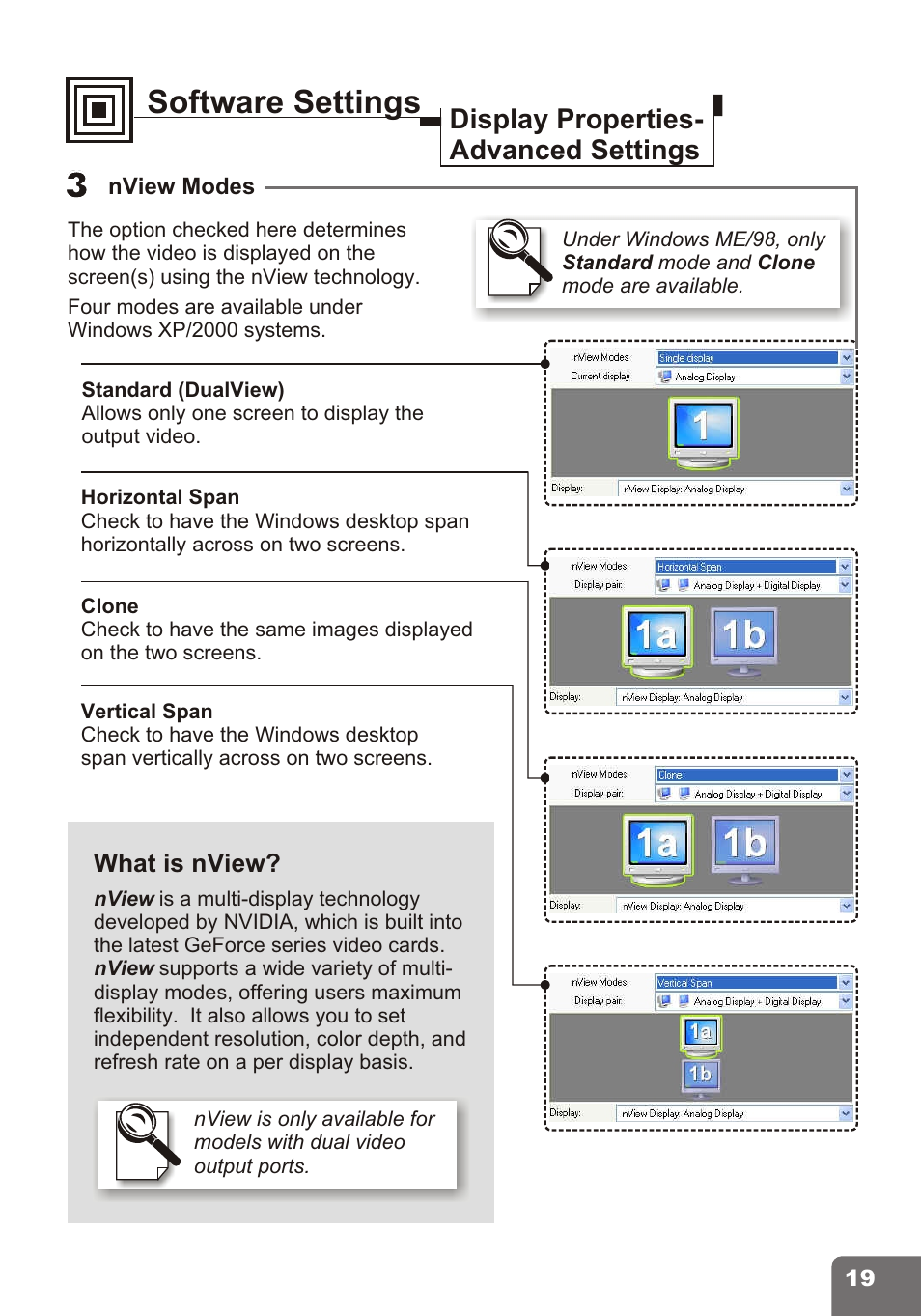 Software settings | Nvidia PCI Express Series User Manual | Page 21 / 28