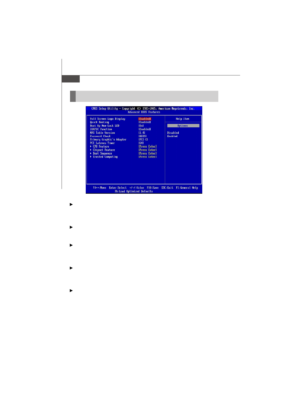 Advanced bios features | Nvidia MS-7374 User Manual | Page 48 / 131