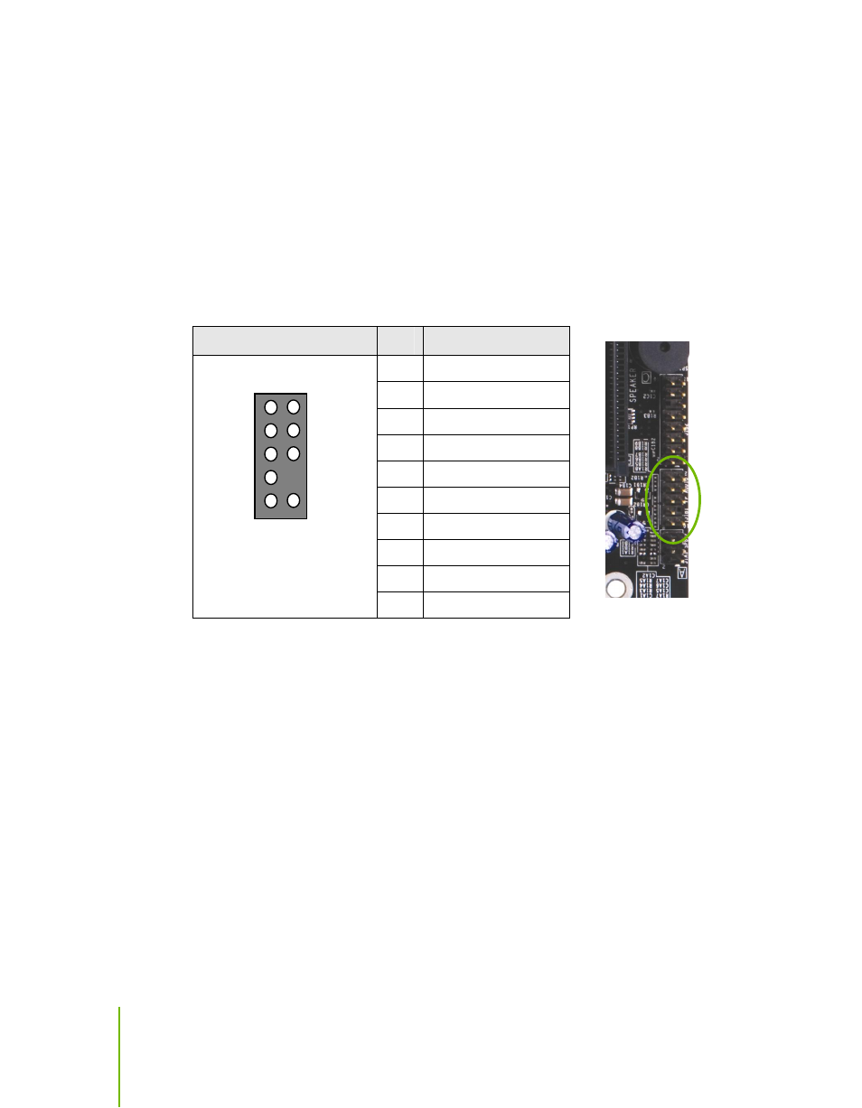 Audio, Table 5. front audio connector | Nvidia NFORCE 780I SLI User Manual | Page 30 / 120