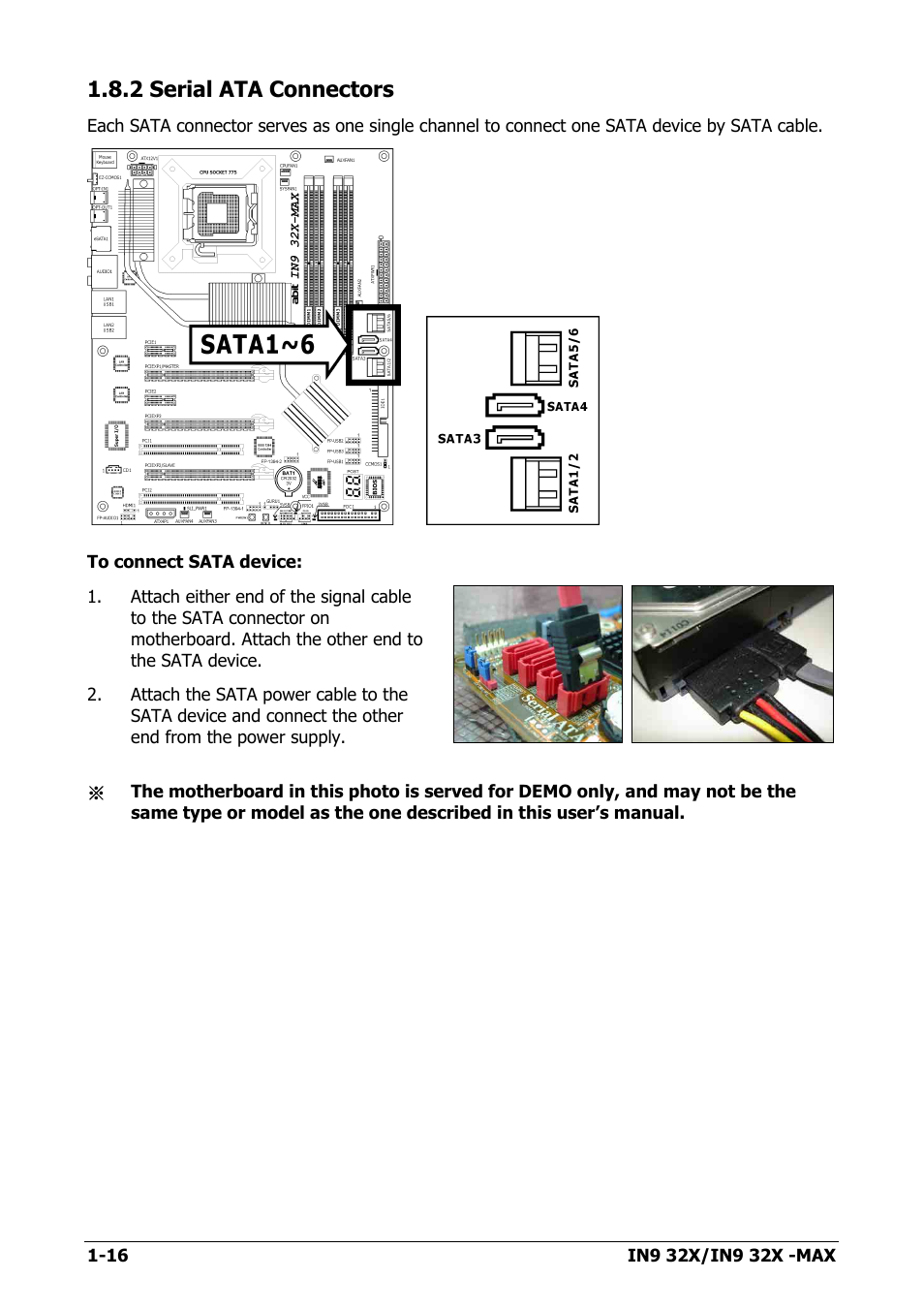 2 serial ata connectors, 2 serial ata connectors -16 | Nvidia IN9 32X User Manual | Page 22 / 96