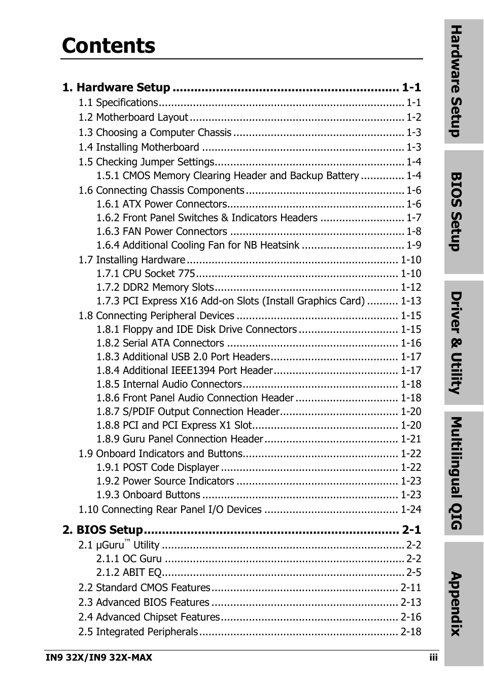 Nvidia IN9 32X User Manual | Page 3 / 96