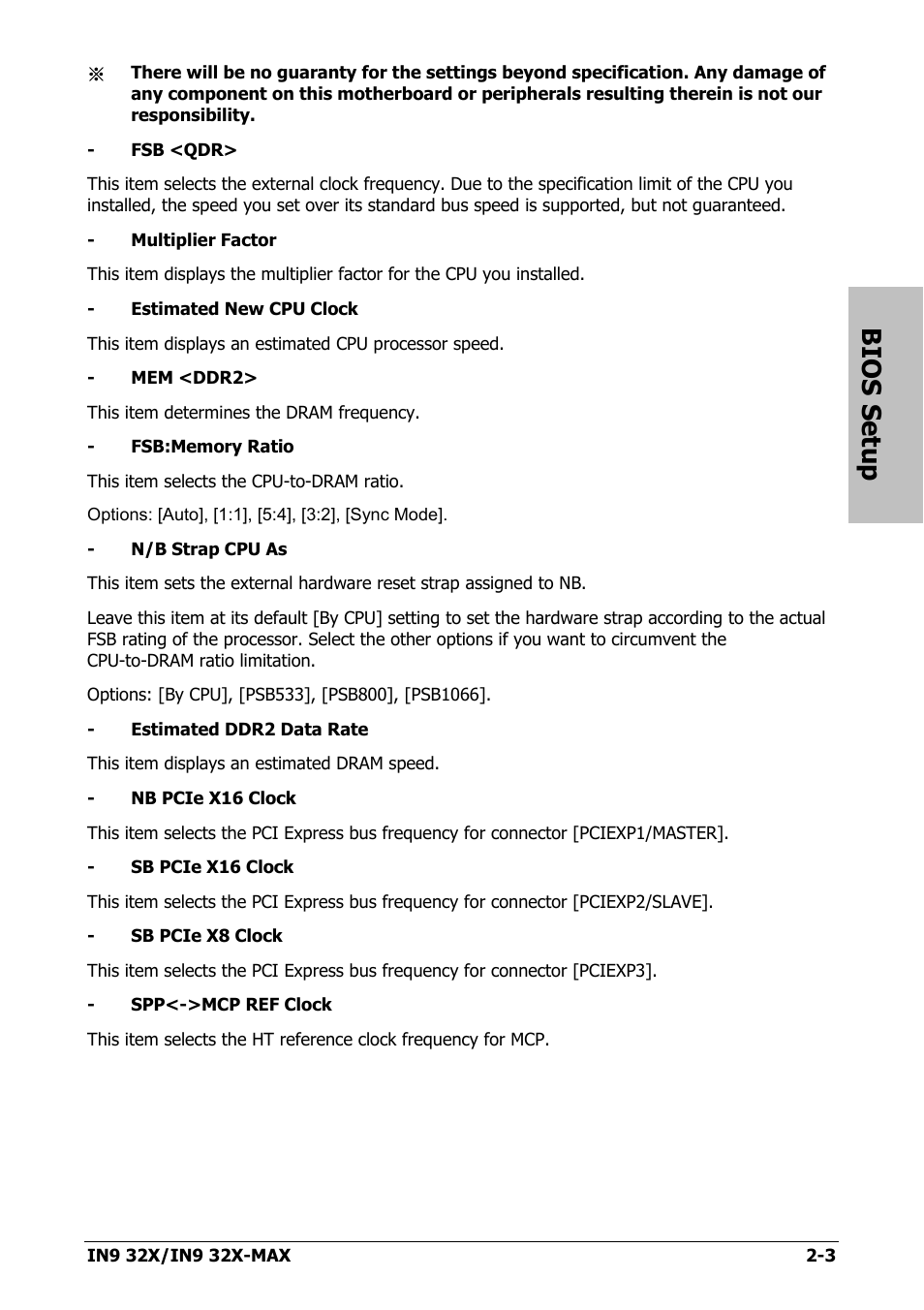 Bios setup | Nvidia IN9 32X User Manual | Page 33 / 96