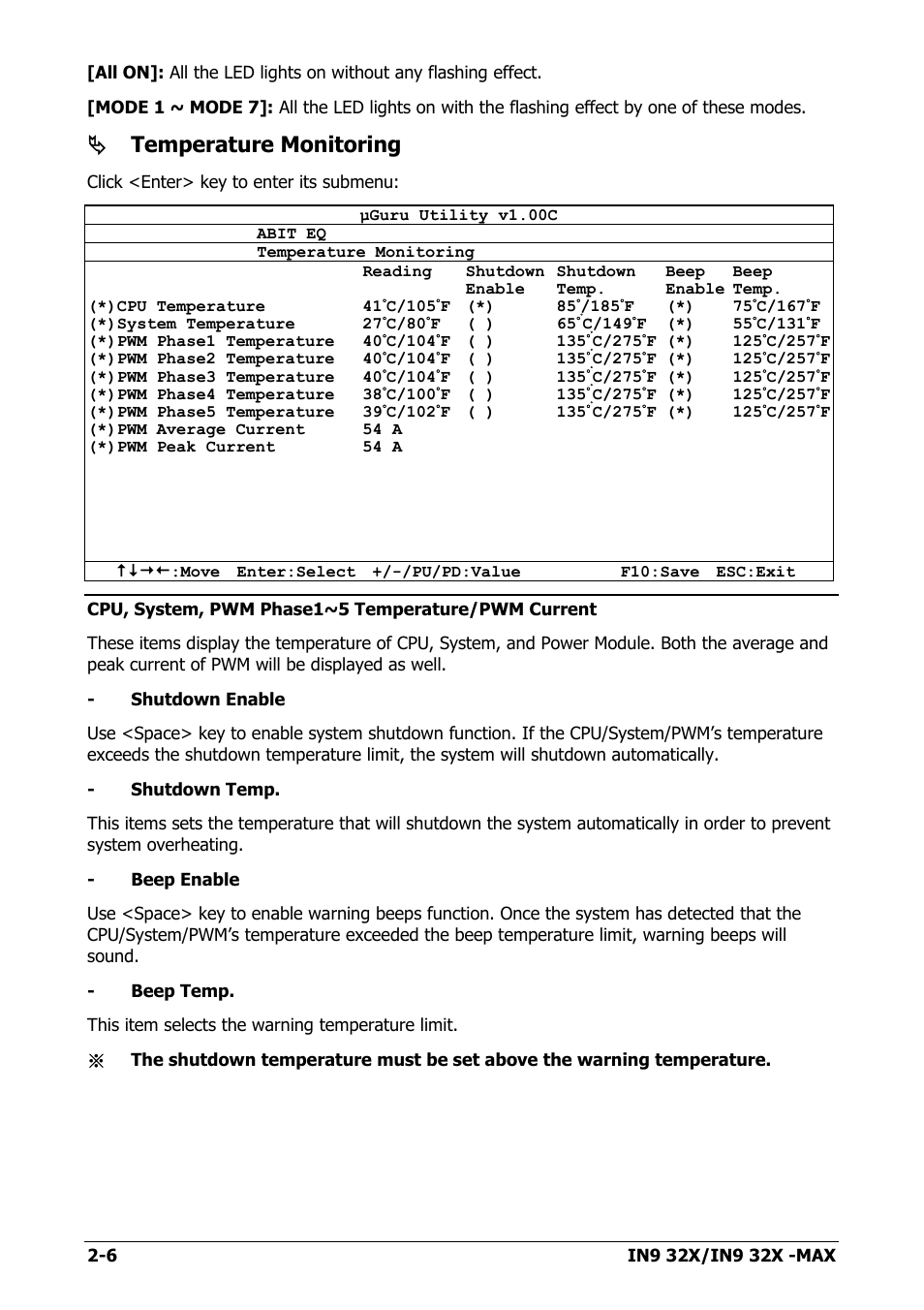 Temperature monitoring | Nvidia IN9 32X User Manual | Page 36 / 96