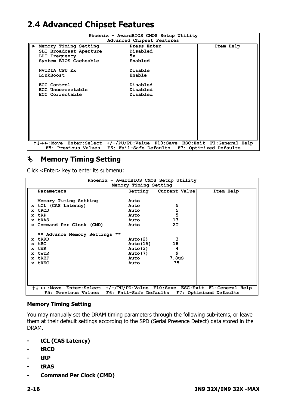 4 advanced chipset features, 4 advanced chipset features -16 | Nvidia IN9 32X User Manual | Page 46 / 96