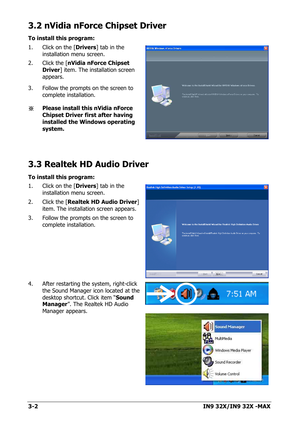 2 nvidia nforce chipset driver, 3 realtek hd audio driver, 2 nvidia nforce chipset driver -2 | 3 realtek hd audio driver -2 | Nvidia IN9 32X User Manual | Page 56 / 96