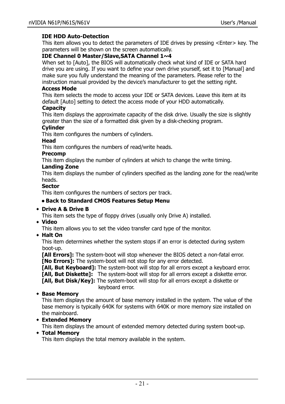 Nvidia N61S User Manual | Page 22 / 37