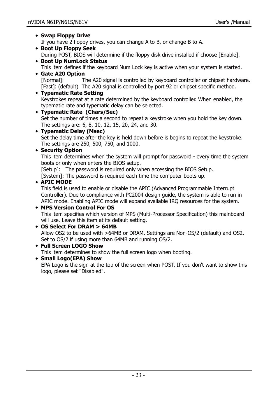 Nvidia N61S User Manual | Page 24 / 37