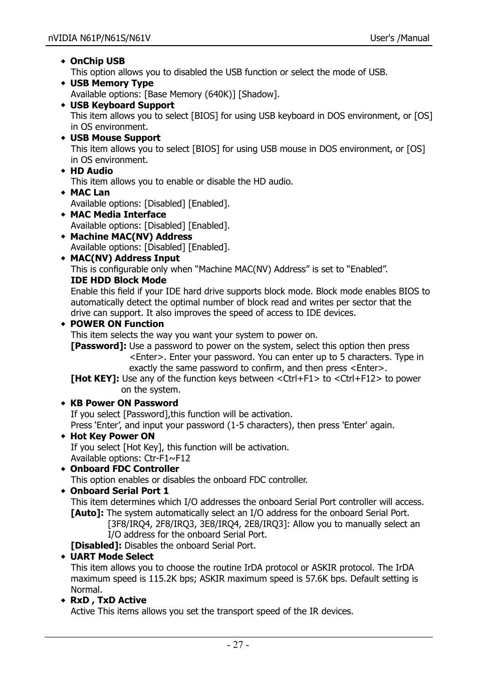 Nvidia N61S User Manual | Page 28 / 37