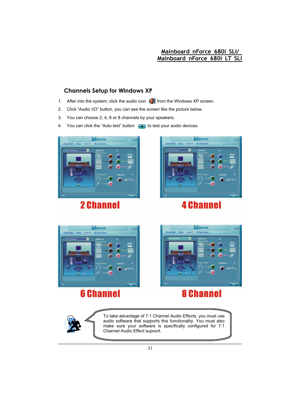Channels setup for windows xp | Nvidia 680I LT SLI User Manual | Page 35 / 80
