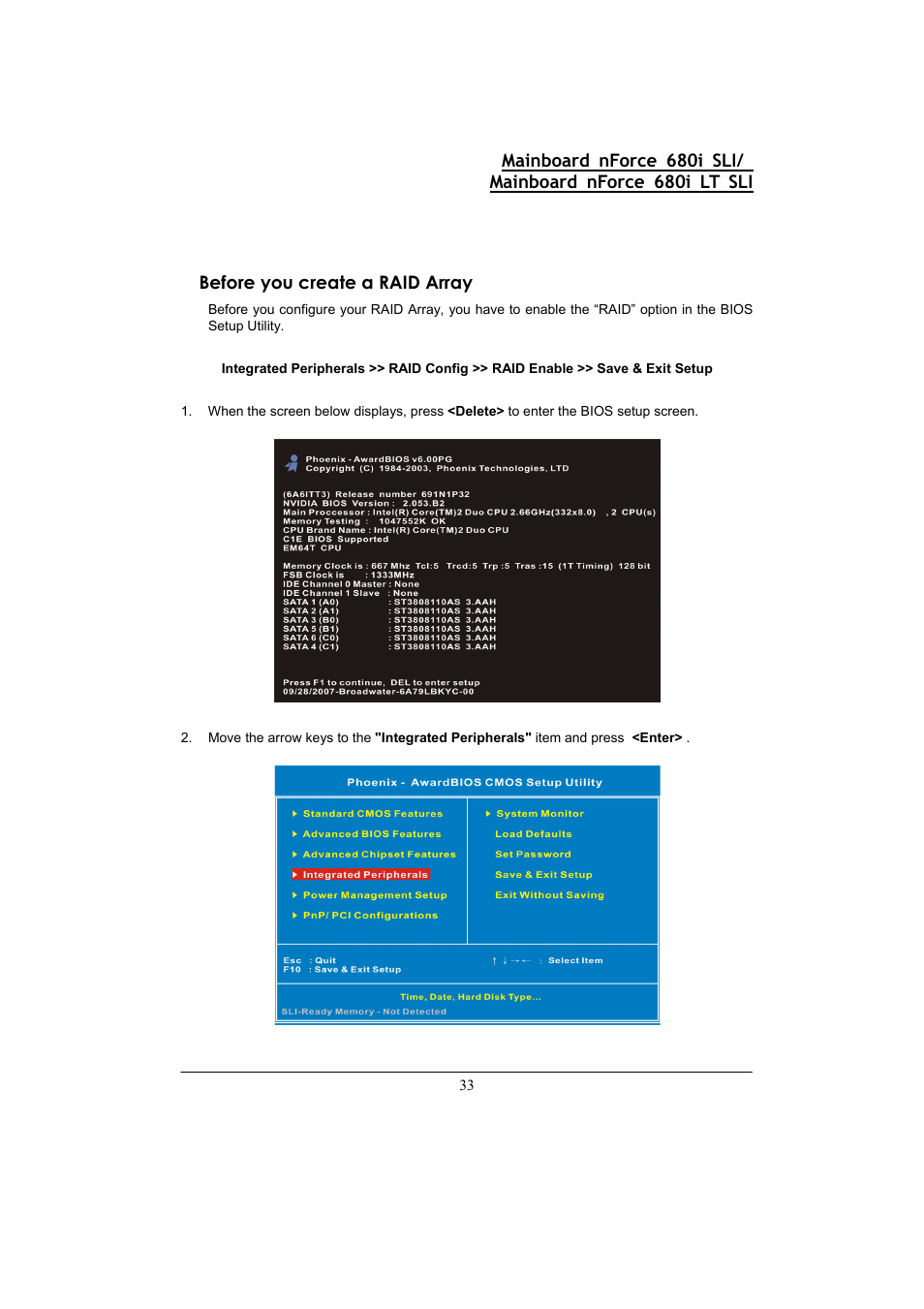 Before you create a raid array | Nvidia 680I LT SLI User Manual | Page 37 / 80
