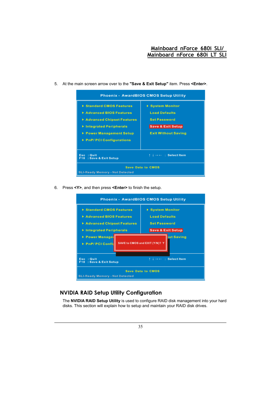 Nvidia raid setup utility configuration | Nvidia 680I LT SLI User Manual | Page 39 / 80