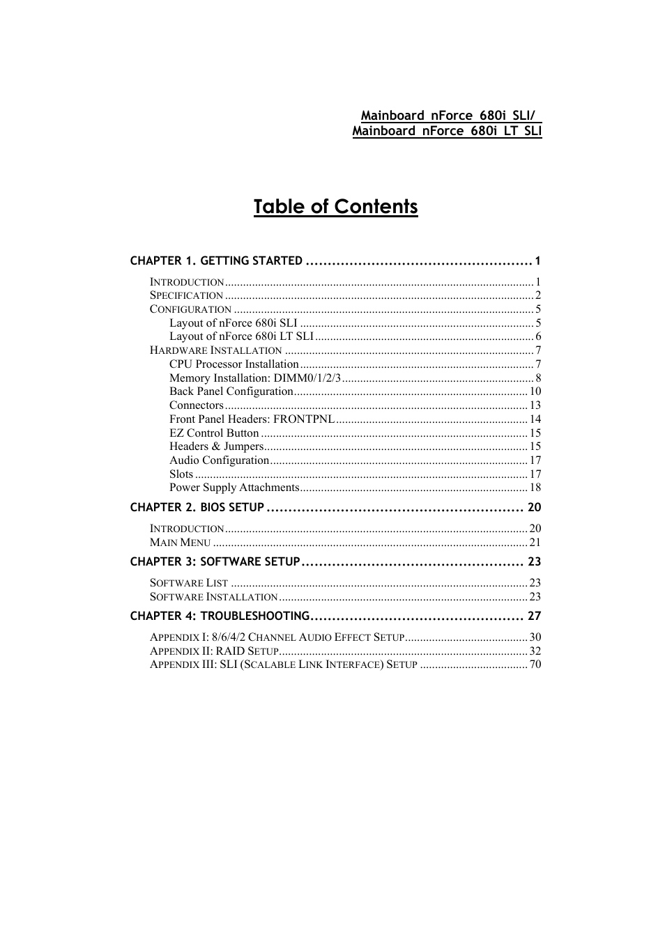 Nvidia 680I LT SLI User Manual | Page 4 / 80