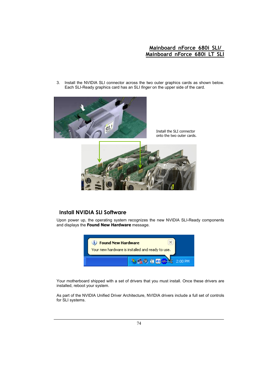 Install nvidia sli software | Nvidia 680I LT SLI User Manual | Page 78 / 80