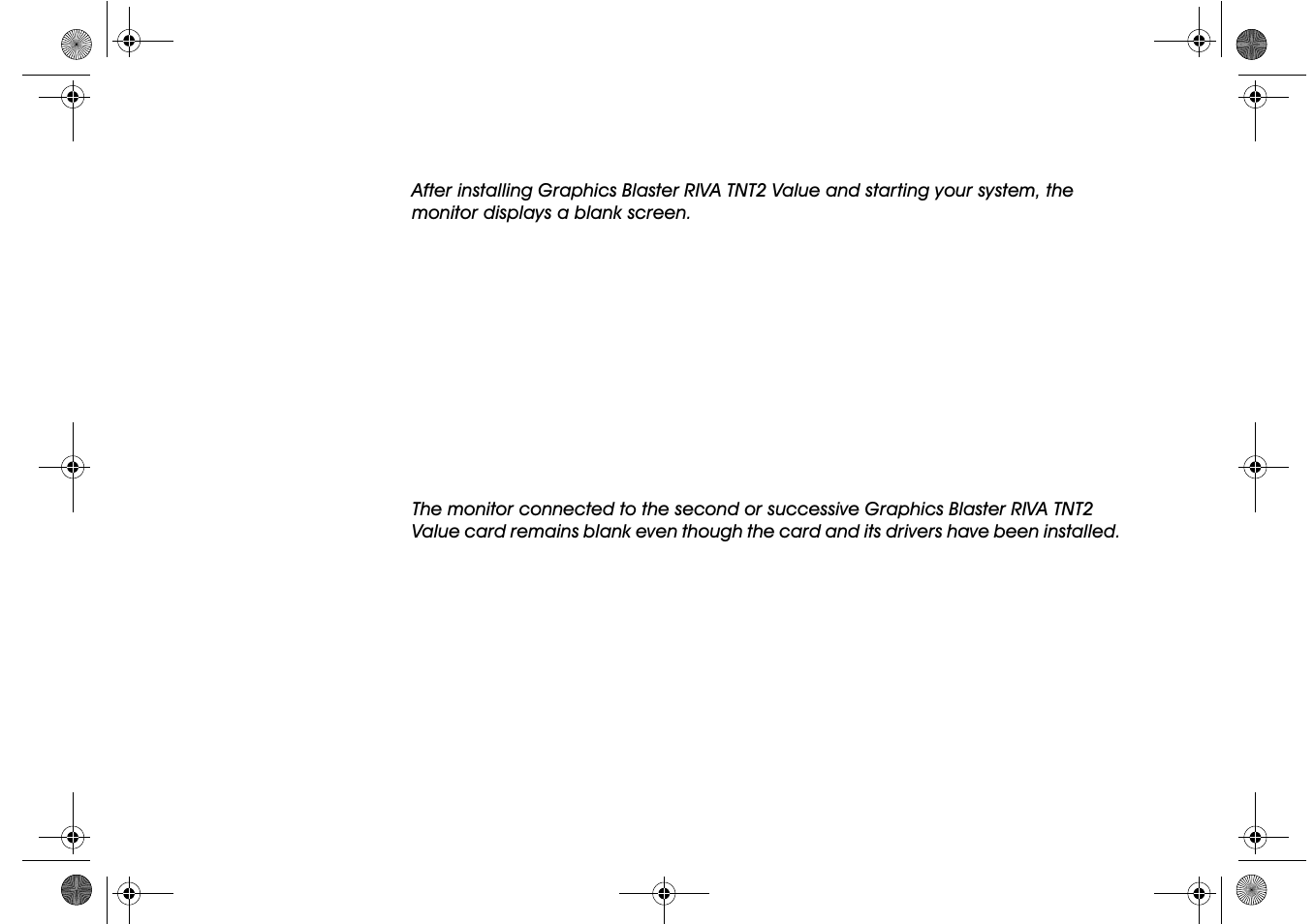 Troubleshooting | Nvidia Creative Graphics Blaster RIVA TNT2 User Manual | Page 20 / 28